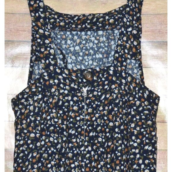 Saint Geraldine Ditsy Micro Floral Cord Overall Size M Black Jumpsuit Boho Retro - Picture 7 of 12